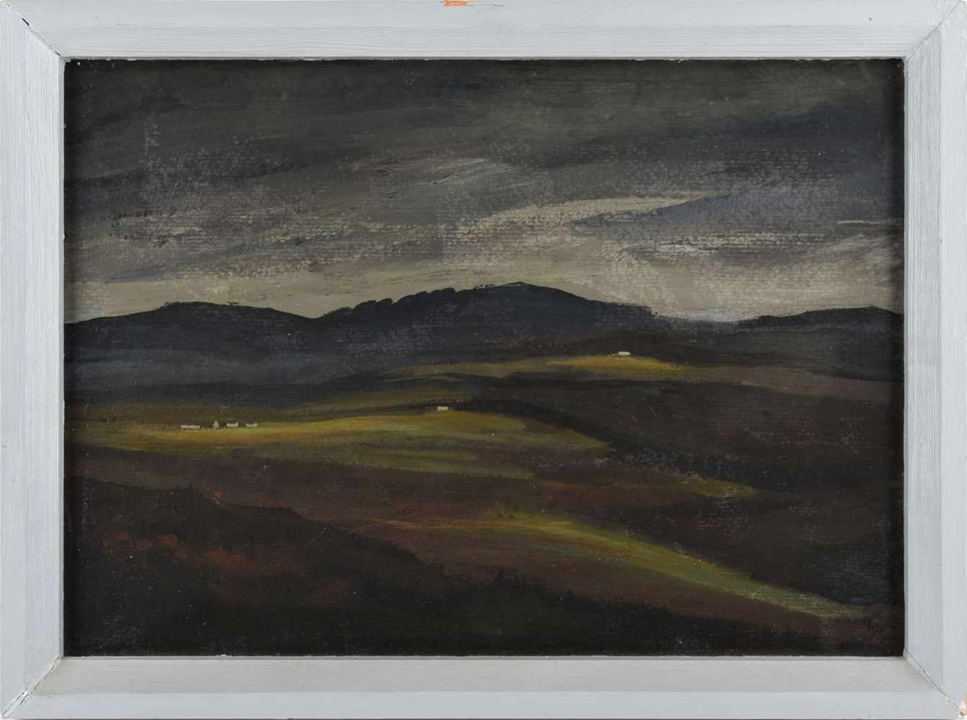 Teubner, Kurt (1903 Aue - 1990 ebd.) Öl/Malkarton auf Hartfaser, nächtliche Landschaft, schlichte - Bild 3 aus 3