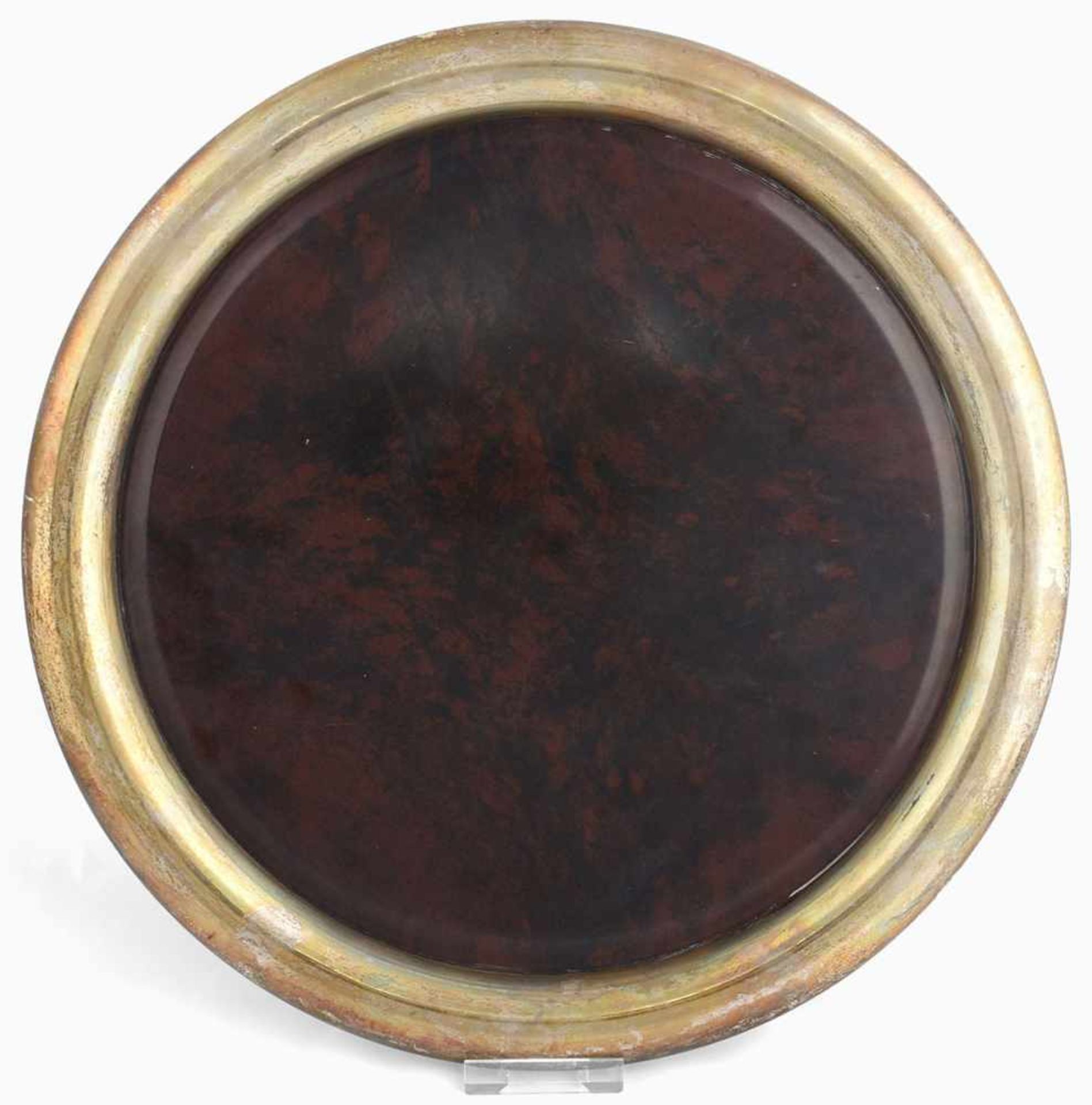 Tablett Kerit, Modellnr. 7788 und Künstlermonogramm, runde Bakelitplatte in gewölbtem Rahmen aus - Image 2 of 3