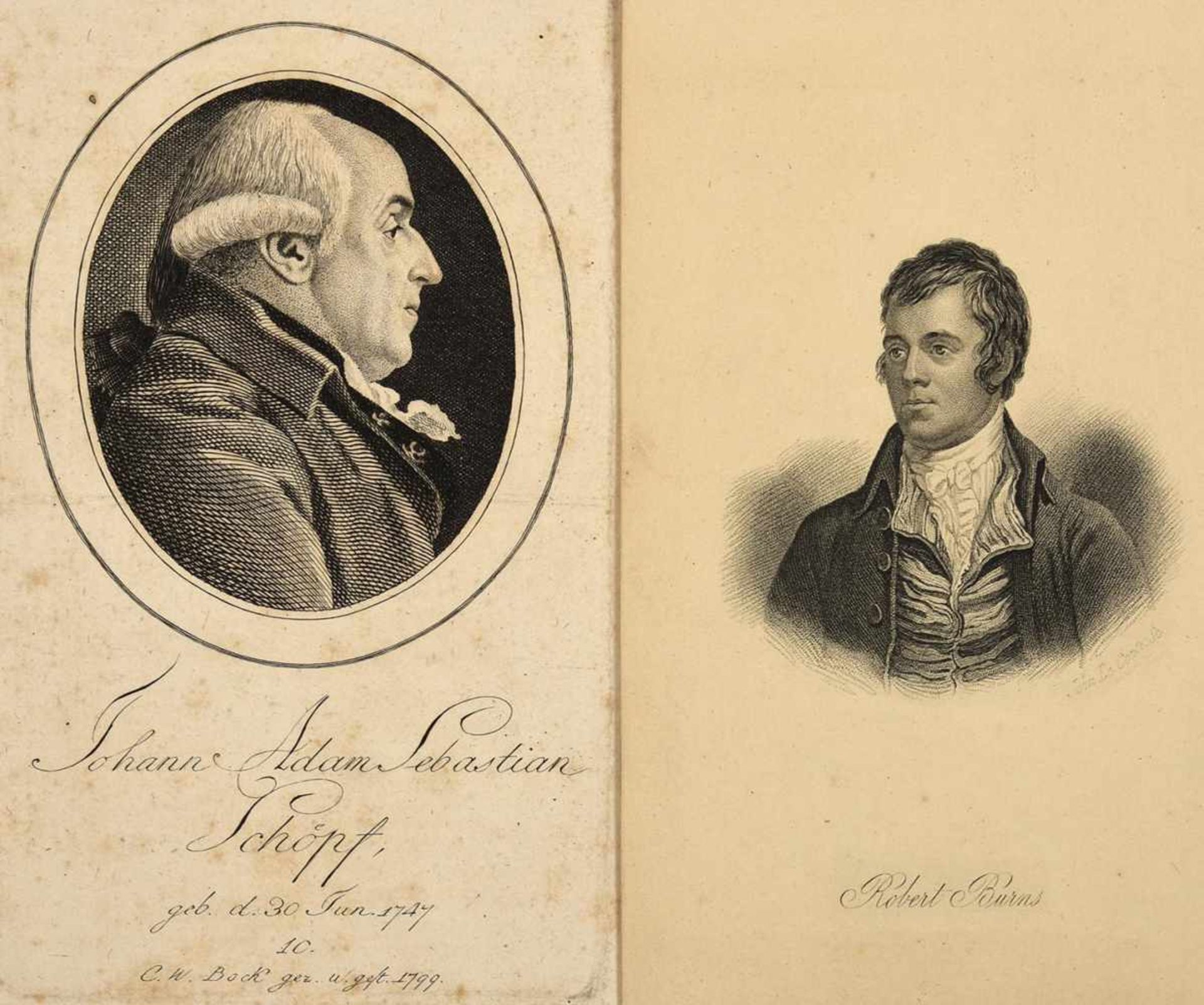 Bock, Christoph Wilhelm (1755 Nürnberg - 1836 ebd.) Radierung, "Johann Adam Sebastian Schöpf geb. d. - Bild 2 aus 2
