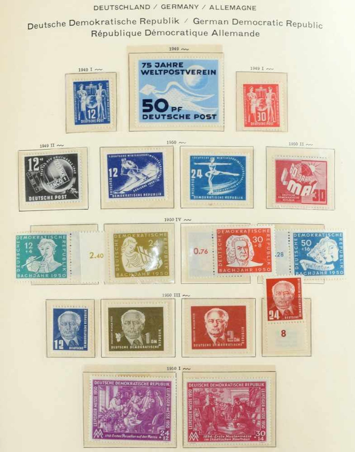 DDR-Sammlung Briefmarken postfrisch, 1949-1990, wohl weitestgehend komplett, mit den gesuchten - Bild 2 aus 2