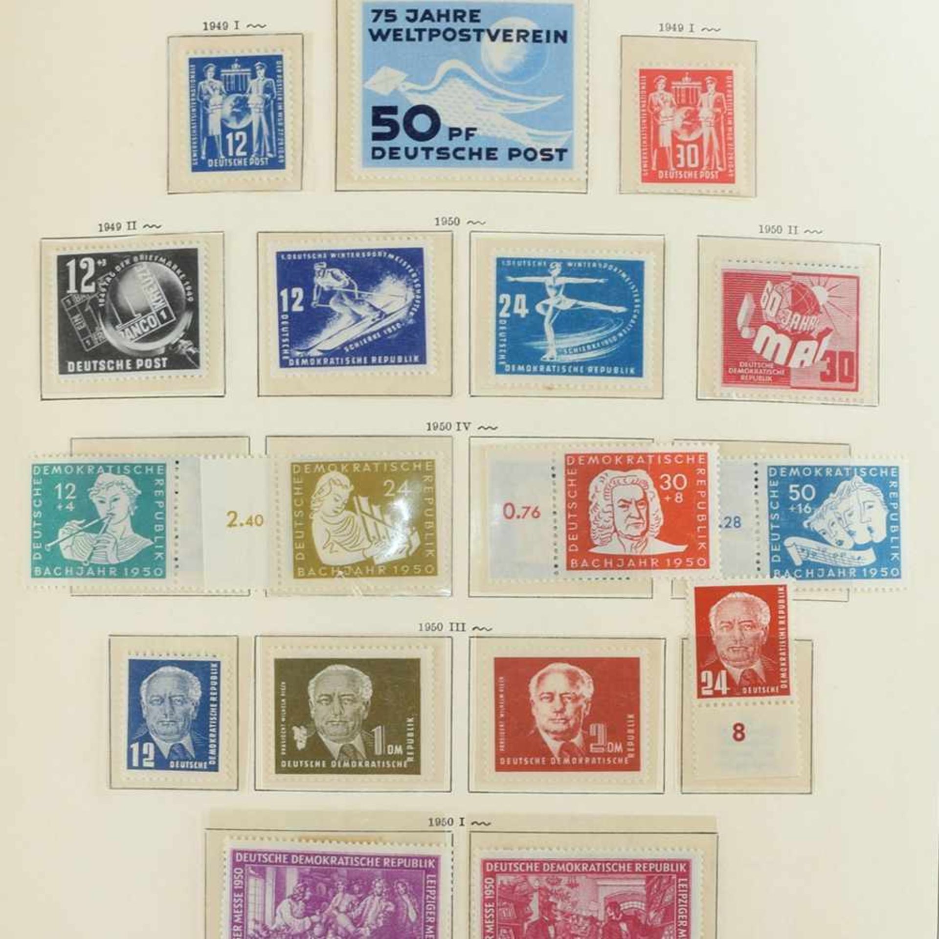 DDR-Sammlung Briefmarken postfrisch, 1949-1990, wohl weitestgehend komplett, mit den gesuchten