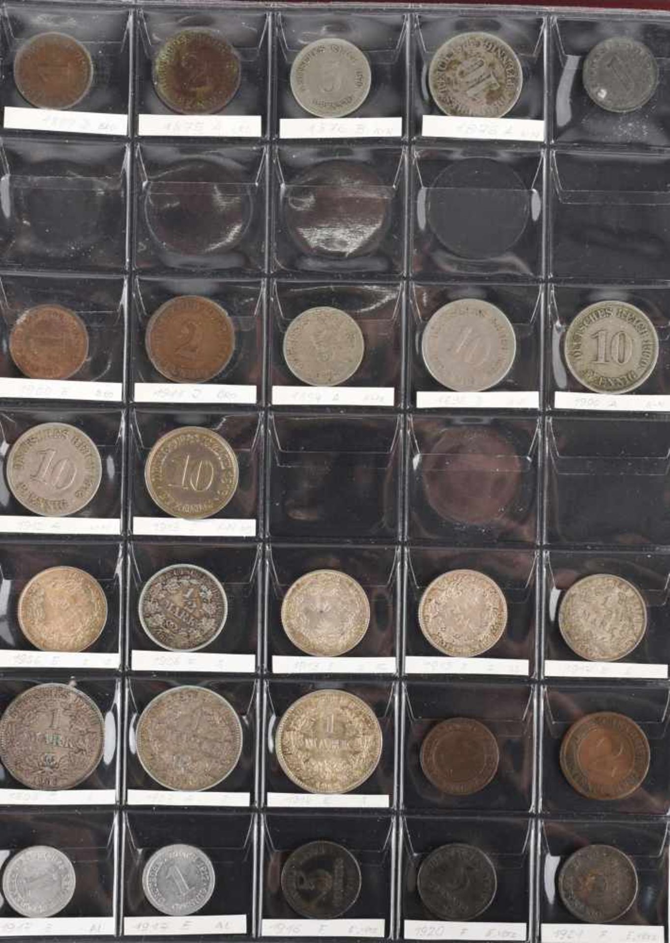 Konvolut Münzen insg. wohl an die 80 Stück, dabei u.a.: 5 x 1/2 Mark Kaiserreich in Silber (900/ - Bild 2 aus 2