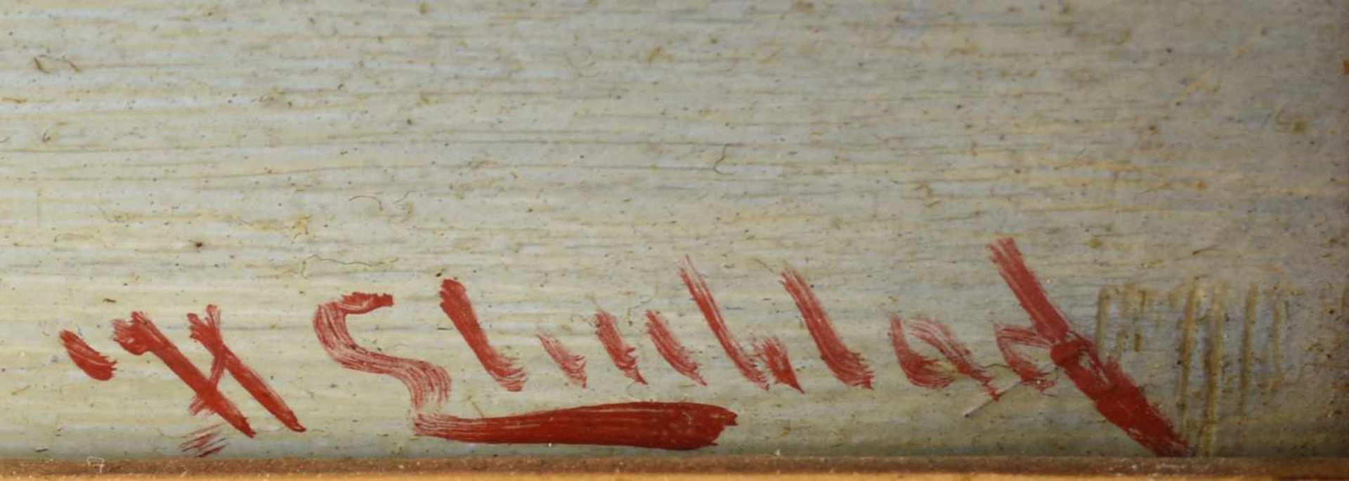 Elmblad, H. Öl/Holz, Fjordlandschaft, rechts unten signiert, im goldenen Prunkrahmen (best.), ca. 21 - Bild 4 aus 4