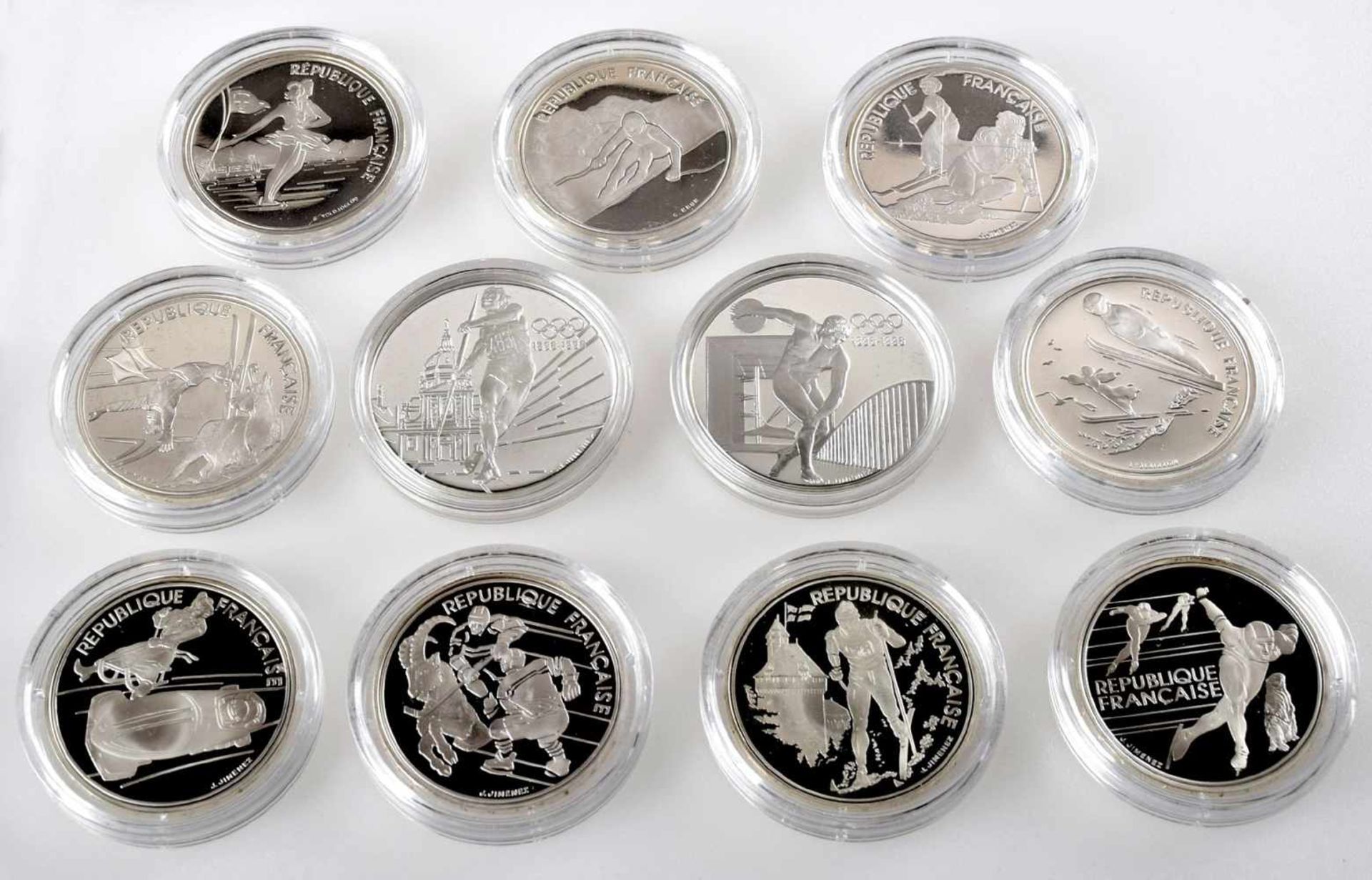 Konvolut Silbermünzen Frankreich insg. 11 Silbermünzen zu jew. 100 Francs, dabei: 1 x 100 FF " - Bild 2 aus 2