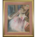 20th C. Signed Pastel Portrait of a Ballet Dancer