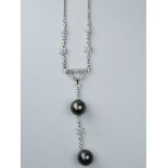 18k White Gold & Tahitian Pearl Necklace