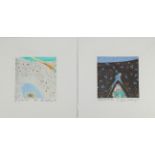 (2) Wasserberger, Abstract Lithographs, Signed