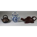 (3) Assorted Tea Pots, One Signed