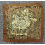 Burmese Kalaga Textile w/ Elephant Rider