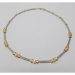 14k Yellow & White Gold Diamond Choker Necklace