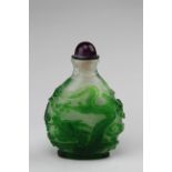 Chinese Carved Cameo Overlay Style Snuff Bottle