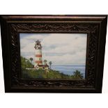 Vintage Framed Lighthouse Print