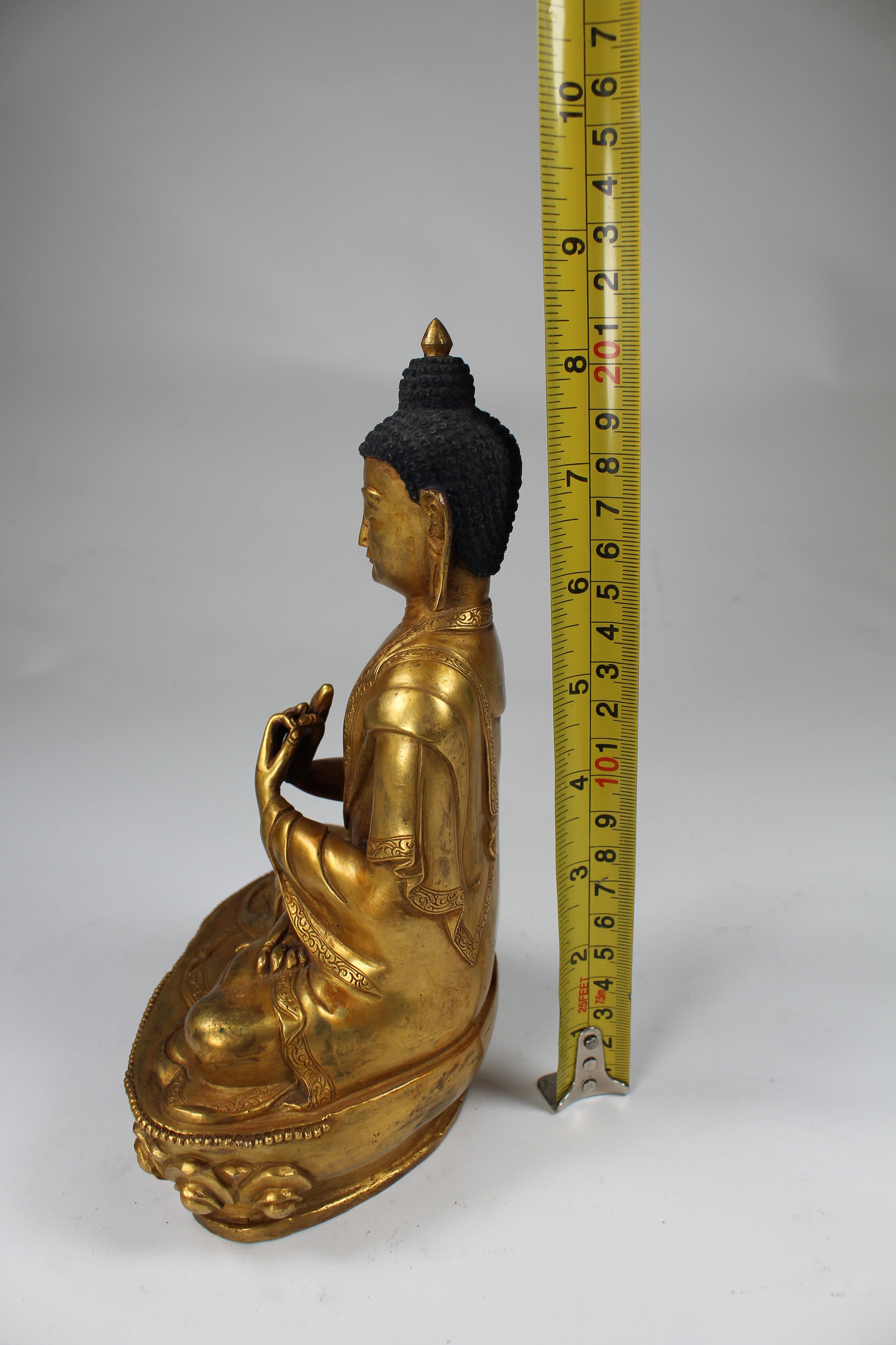 Sino-Tibetan Gilt Bronze Vairochana Buddha - Image 5 of 7