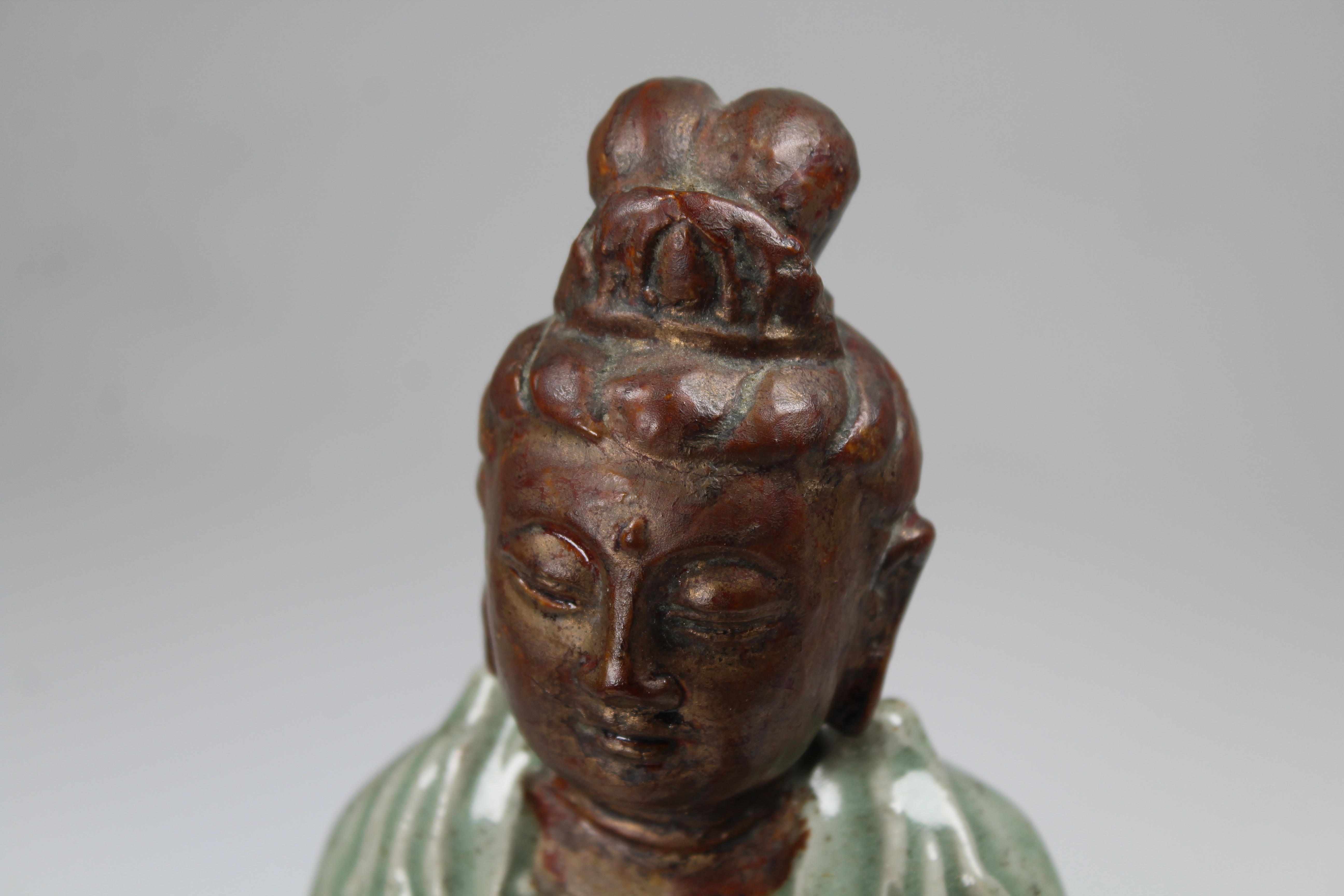 Chinese Longquan Glazed Guanyin Figure - Image 2 of 5