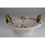 Staffordshire Lattice Ware Porcelain Basket