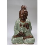 Chinese Longquan Glazed Guanyin Figure