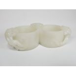 White Nephrite Jade Carved Double Water Coupe