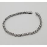 18K White Gold Bezel-Set Diamond Bracelet