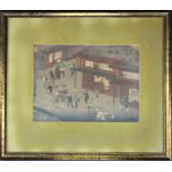 Antique Framed Japanese Woodblock