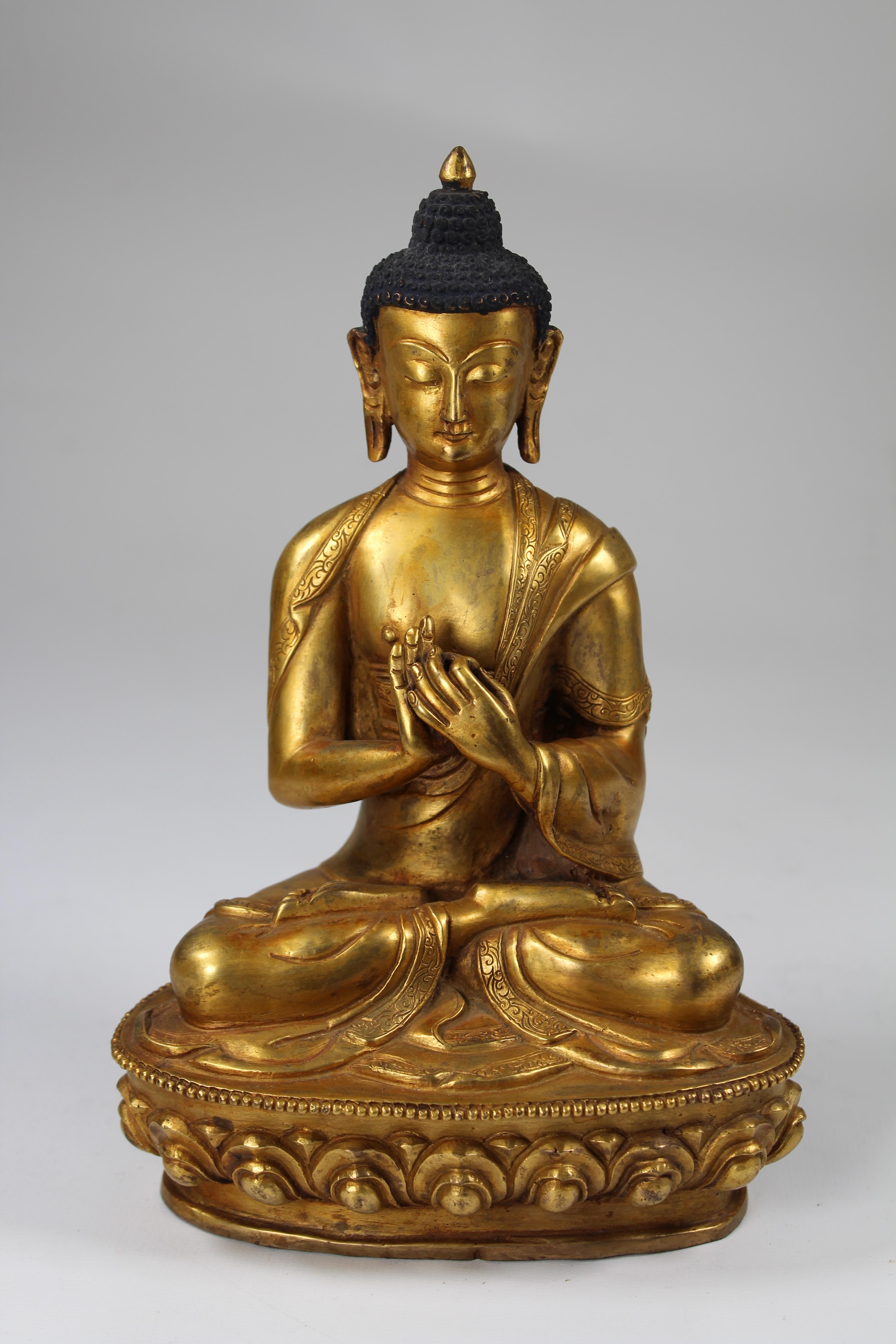 Sino-Tibetan Gilt Bronze Vairochana Buddha