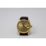 Vintage Rolex Oyster Perpetual 14K Gold Men's Watch