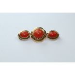 14k Gold & Red Corral Pin