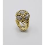 Yellow & White Gold Diamond Dome Ring