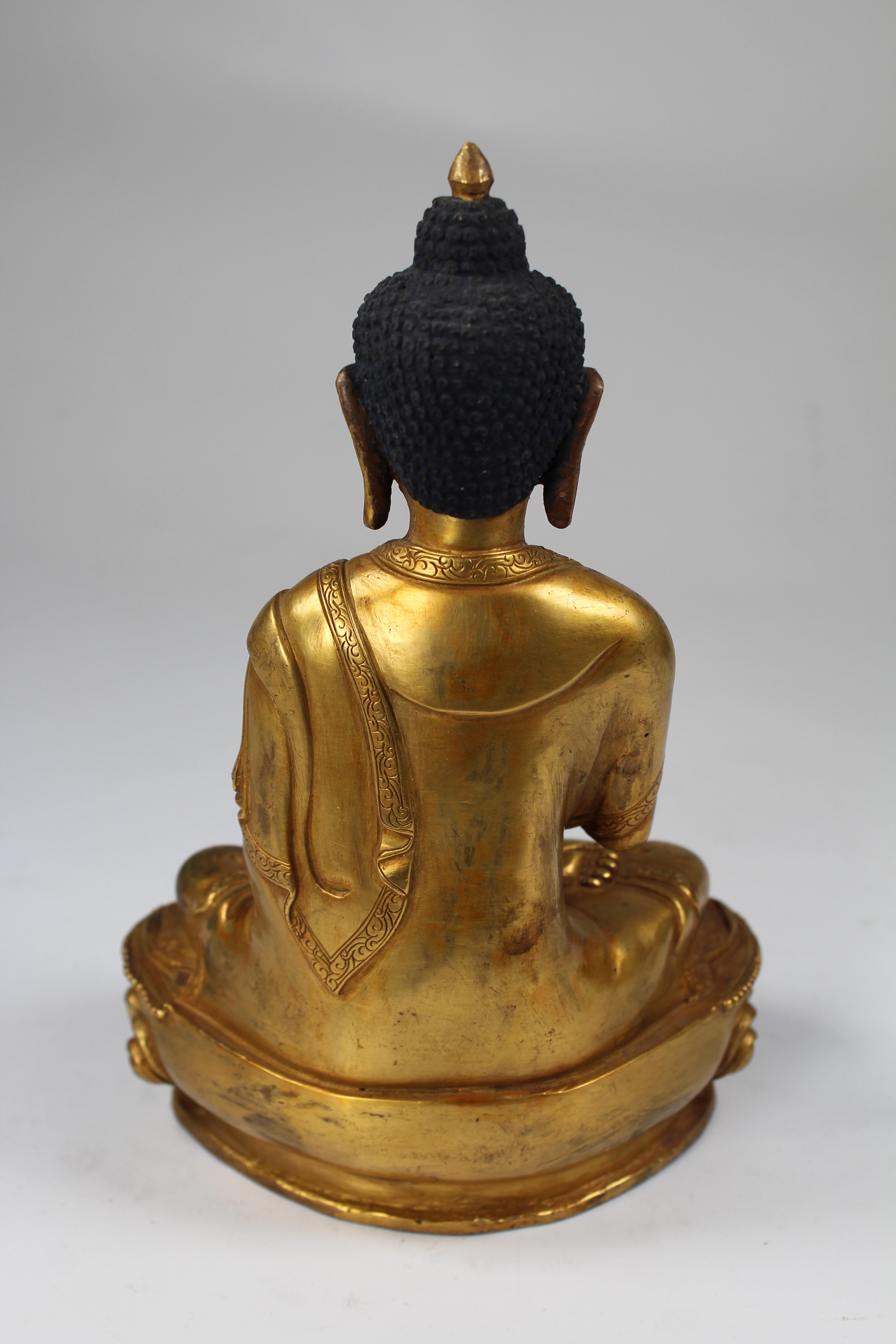 Sino-Tibetan Gilt Bronze Vairochana Buddha - Image 6 of 7