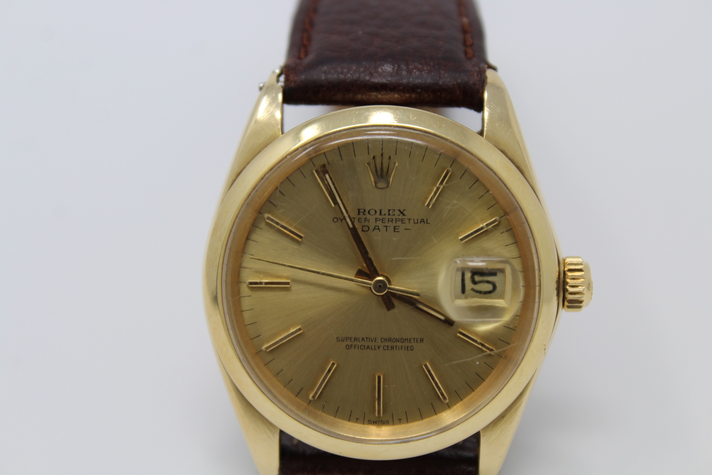 Vintage Rolex Oyster Perpetual 14K Gold Men's Watch - Bild 2 aus 5