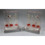 Pair of Lucite Fish Motif Bookends