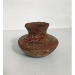 Mixtec Ppls Squat Vase w/ Everted Rim