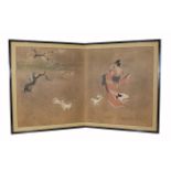 Early Antique Chinese Hand Painted Screen