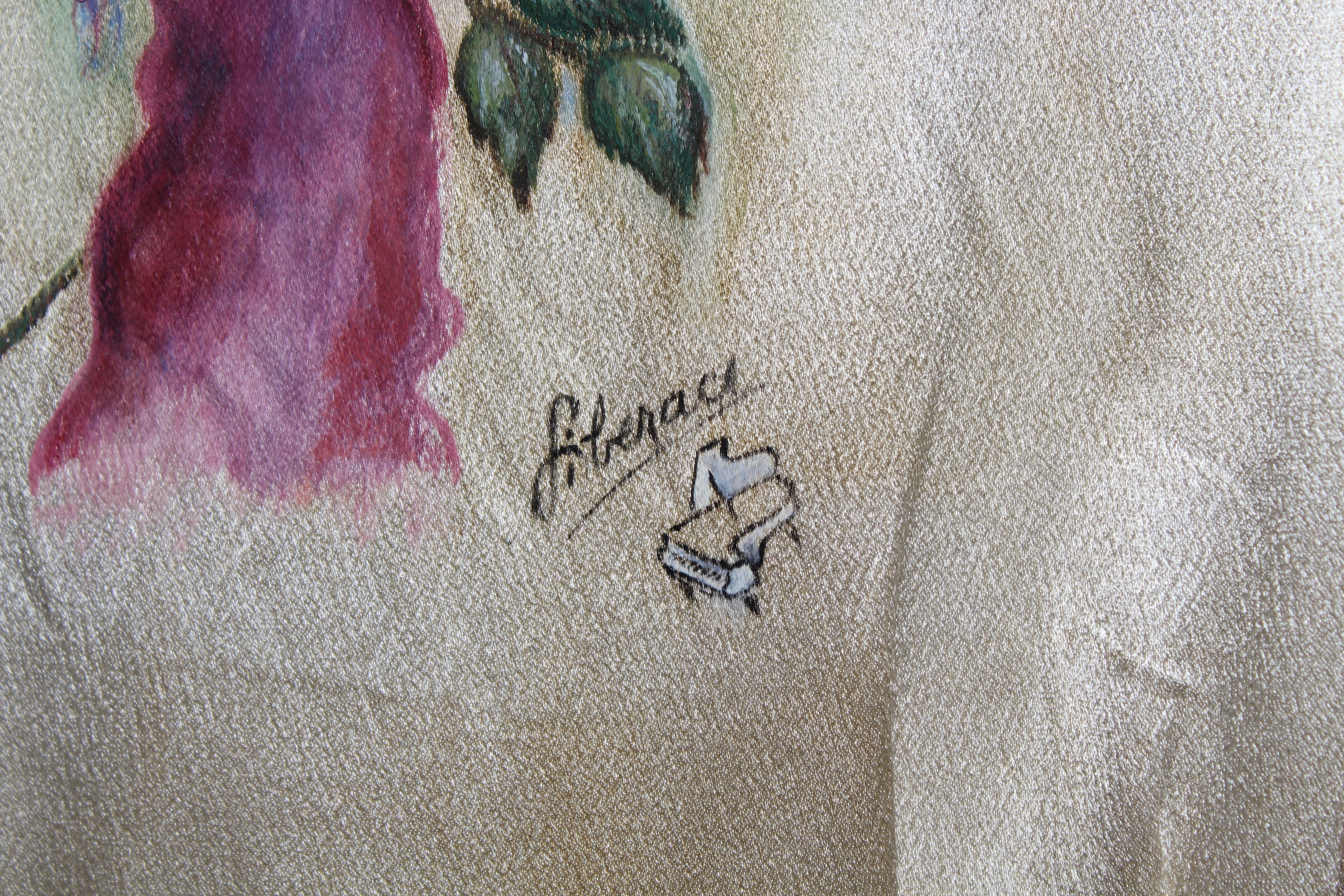 Rare Hildegarde Blouse, Handpainted by Liberace - Image 8 of 10