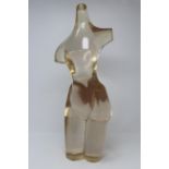 Vintage Acrylic Nude Female Torso Sculpture