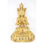 Antique Gilt Bronze Tibetan Bodhisattva Vasundhara