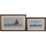 (2) 20th C. Nautical Watercolor Paintings