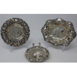 (3) Whiting Sterling English Rococo Candy Dishes