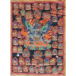 Antique Figural Tibetan Thangka