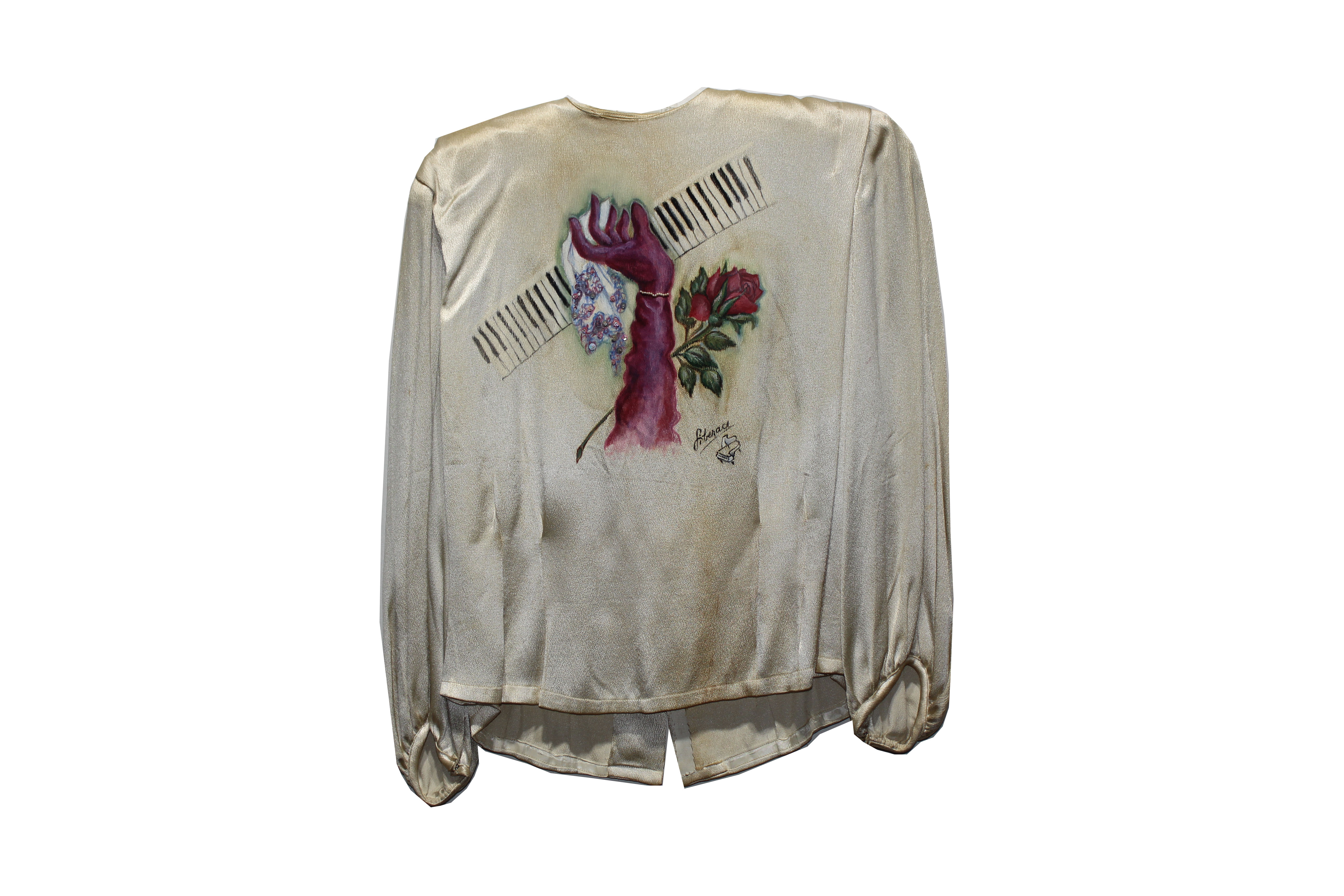 Rare Hildegarde Blouse, Handpainted by Liberace - Image 6 of 10