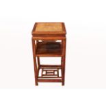 Chinese Hardwood Side Table, Signed