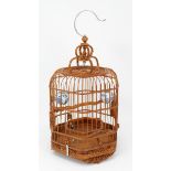 Chinese, Vintage Carved Bamboo Bird Cage