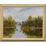 Vintage Florida River Painting, Signed