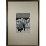 Antique Framed Japanese Woodblock Print