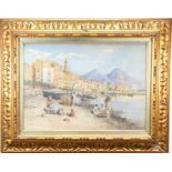 P Muller, Signed Watercolor of Naples Italy