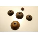 (5) Mixtec/Aztec Earthenware Spindle Whorls