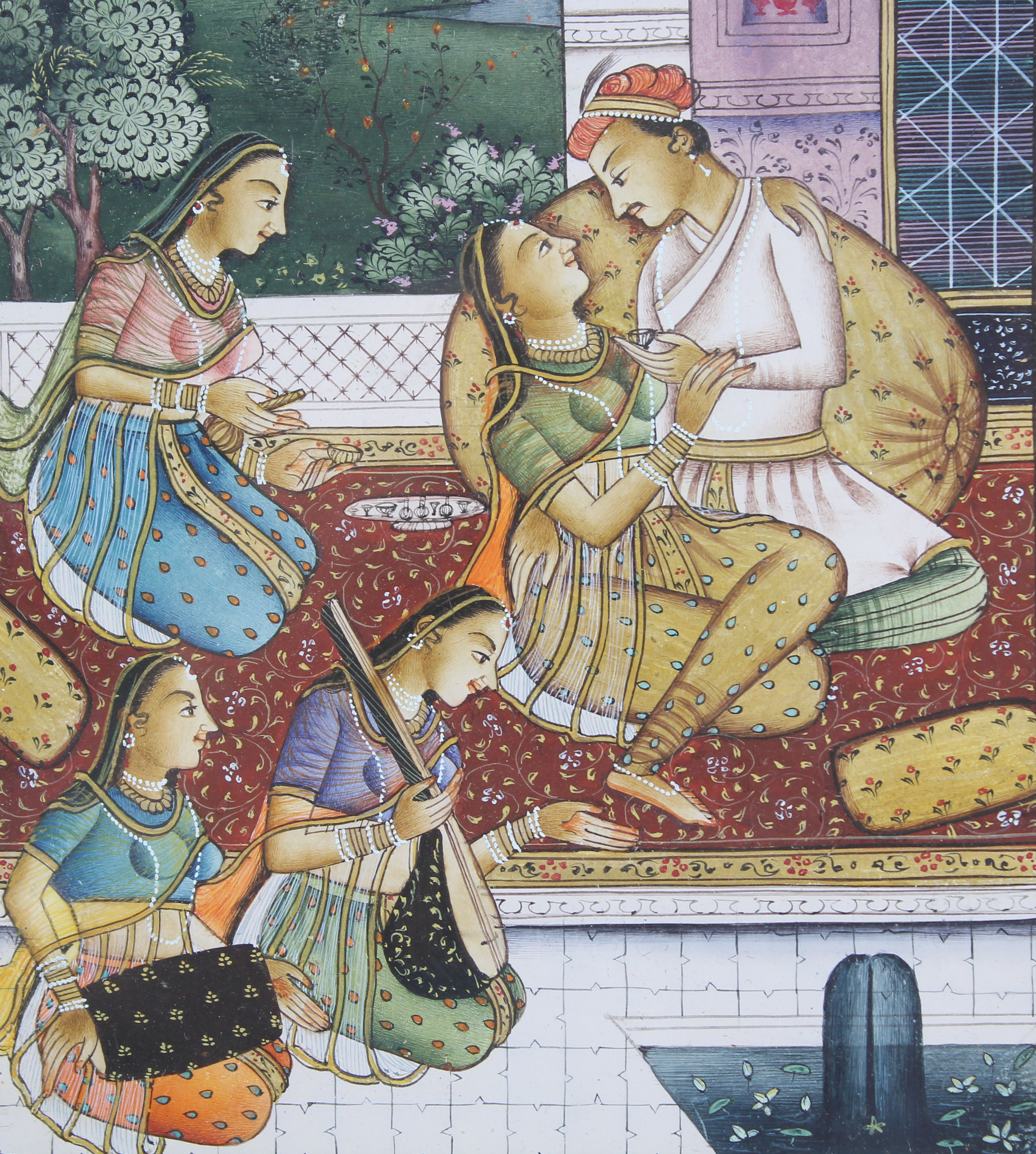 Fine Antique Mughal Painting, India - Image 3 of 3