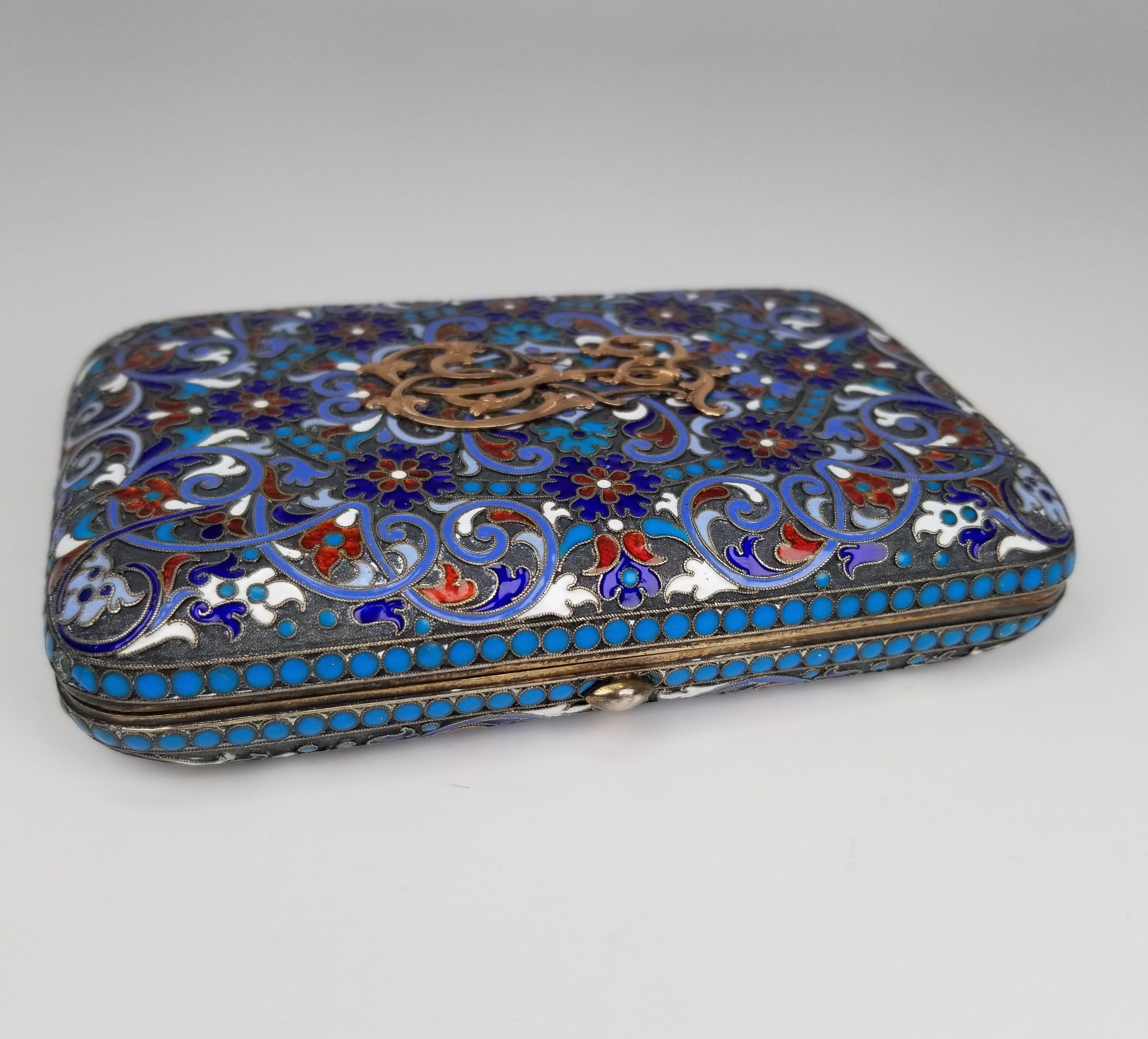 Signed Russian Enamel Cloisonne Cigarette Case - Image 3 of 9