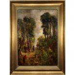 Signed "John Constable 1810", Landscape w/ Figures