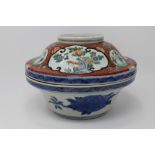 Chinese, Antique Blue/White Covered Dish