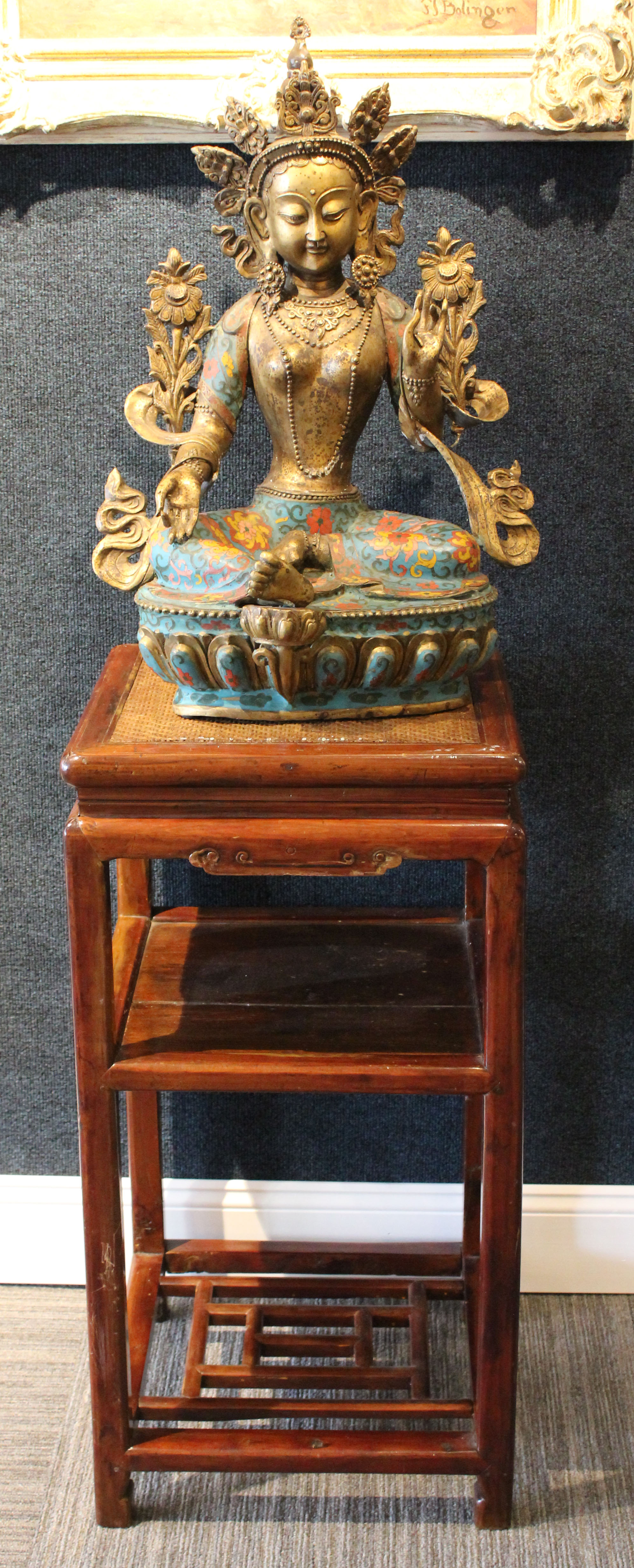 Large Antique Chinese Cloisonne Figure, Signed - Image 8 of 8